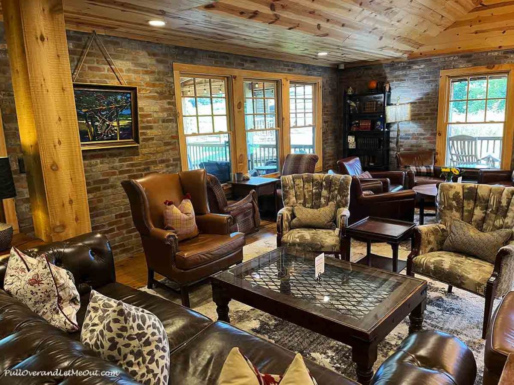 comfortable chairs in a tasting room at a winery