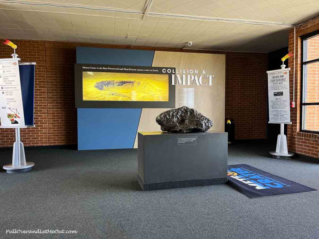 a sample meteor in a museum