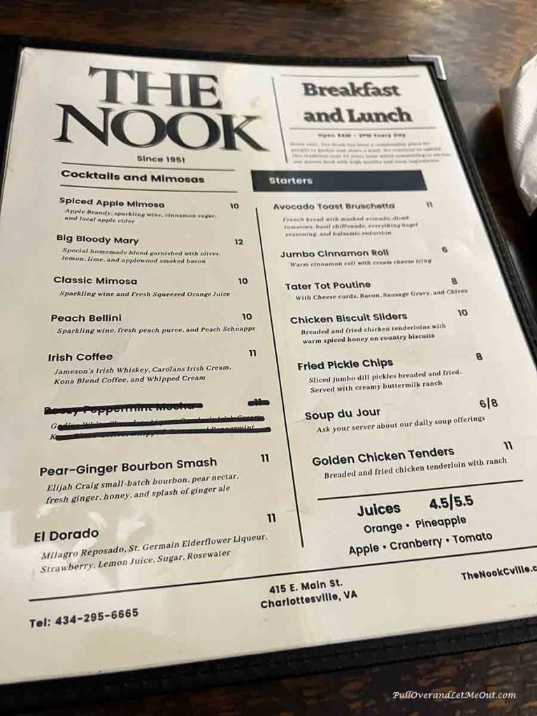 The Nook menu