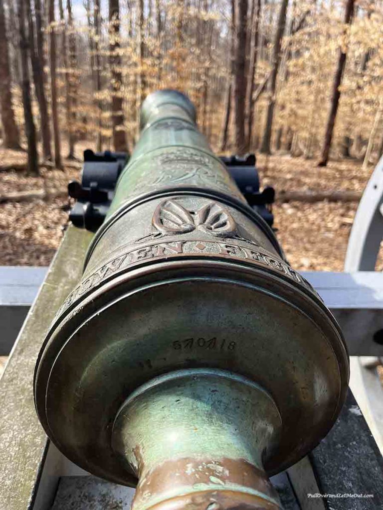 close up of a Revolutionary War cannon