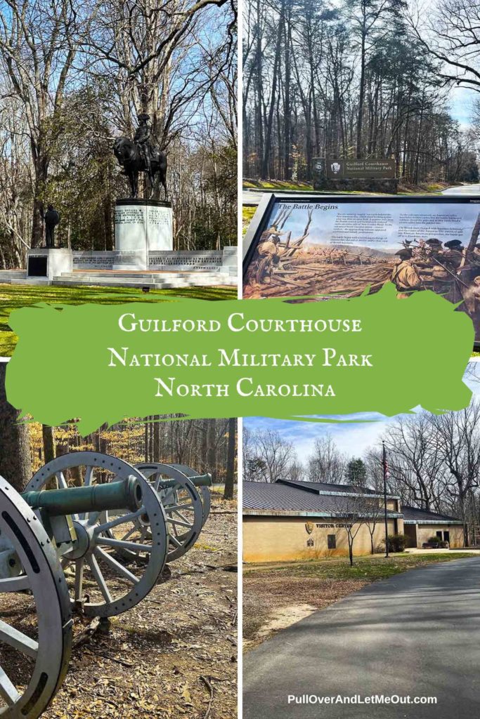 a photo collage of four pictures of Guilford Courthouse