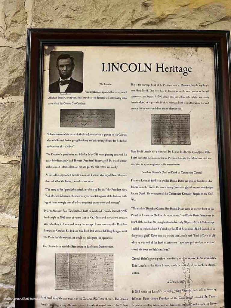 a framed history of Abraham Lincoln