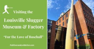 picture of the big bat in front of the Louisville Slugger Museum & Factory