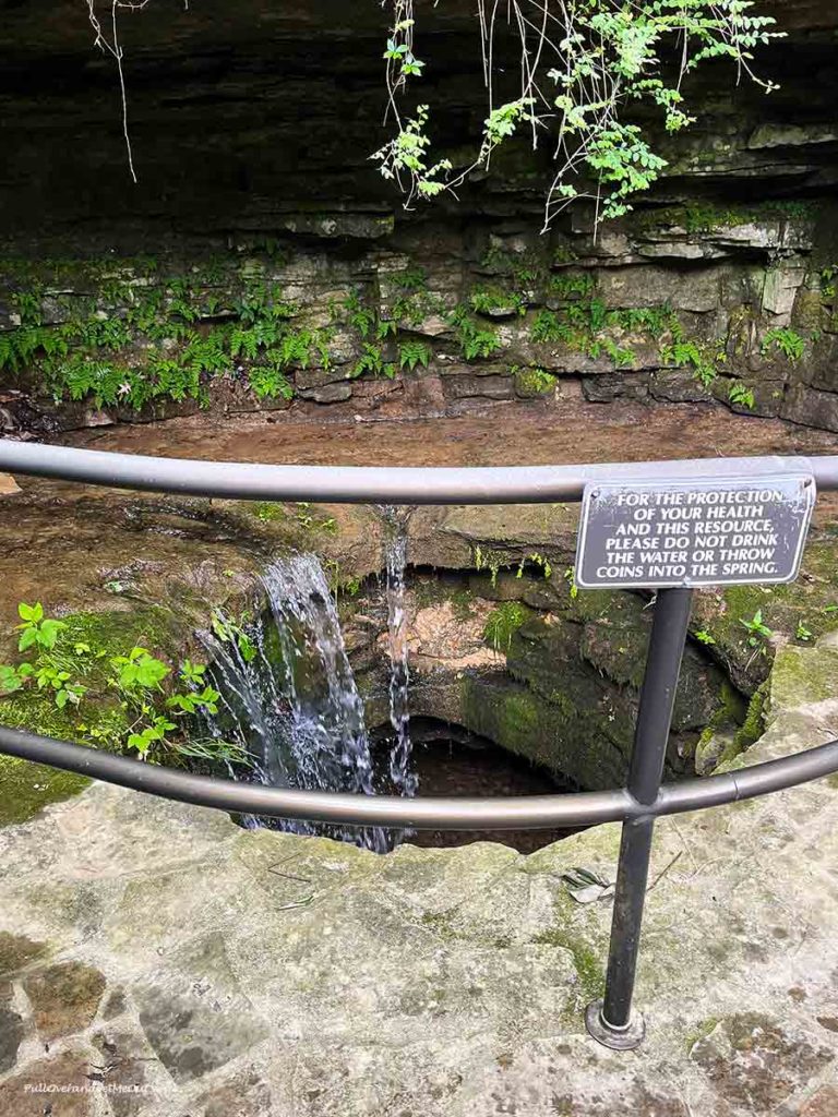 a spring with running water