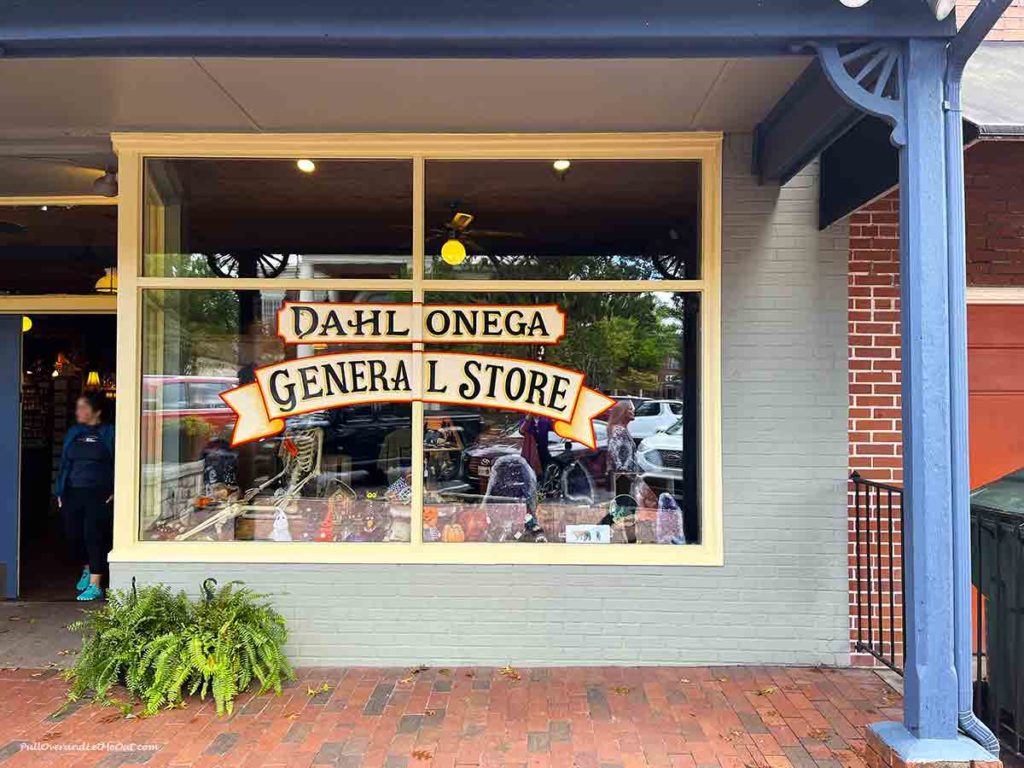 a shop window that says Dahlonega General Store