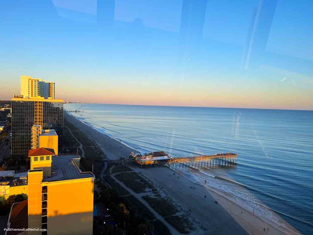 sunset view from above of the beach