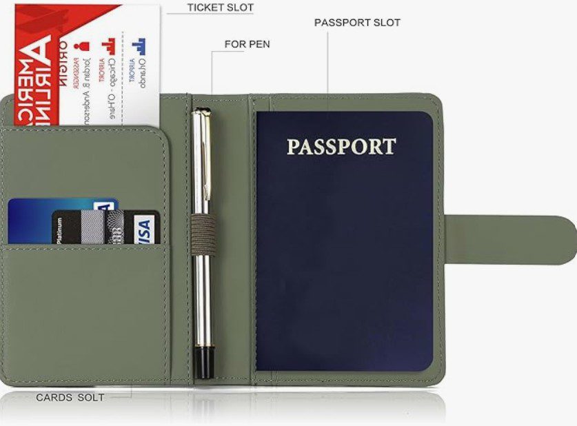 a gray passport holder