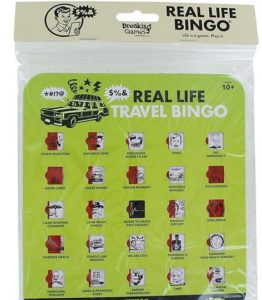 a green travel bingo card