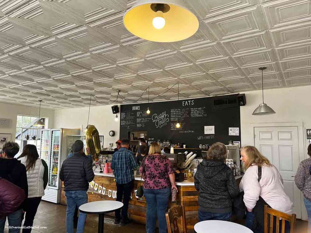 inside of a busy coffee shop