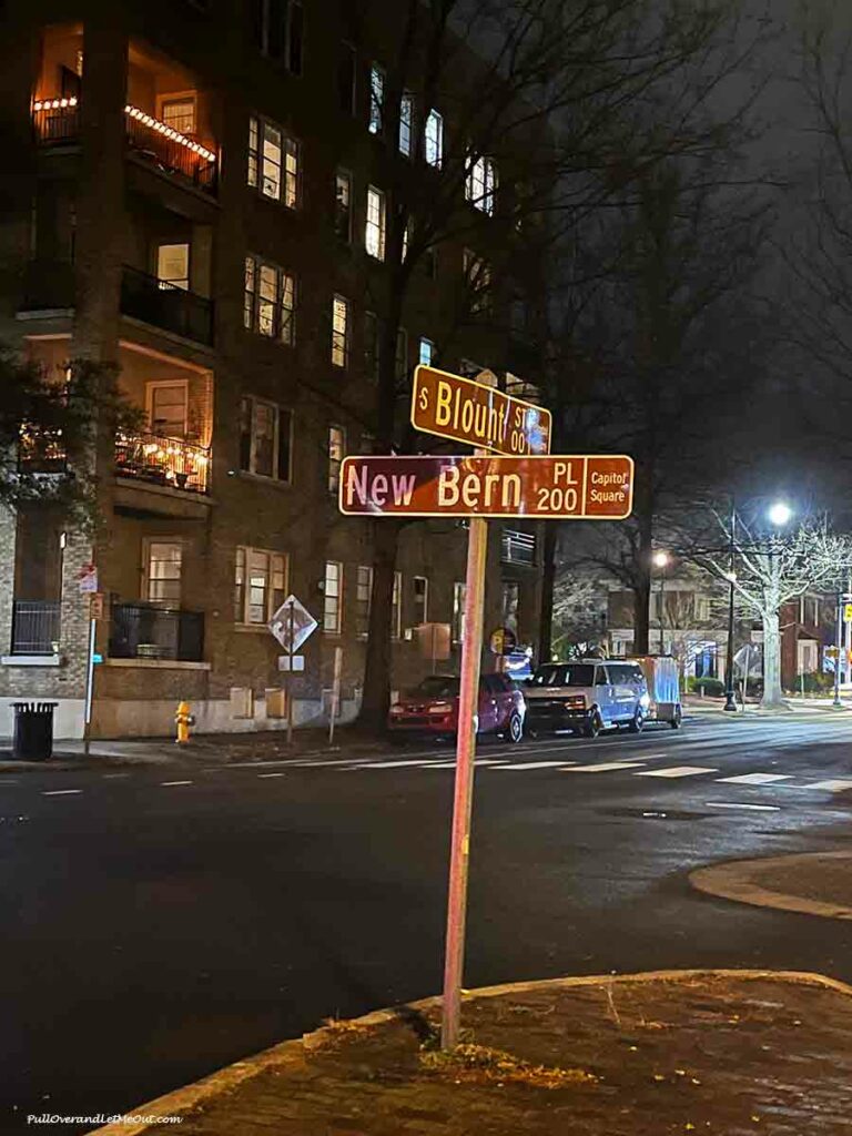 a street sigh at Capitol Square in Raleigh