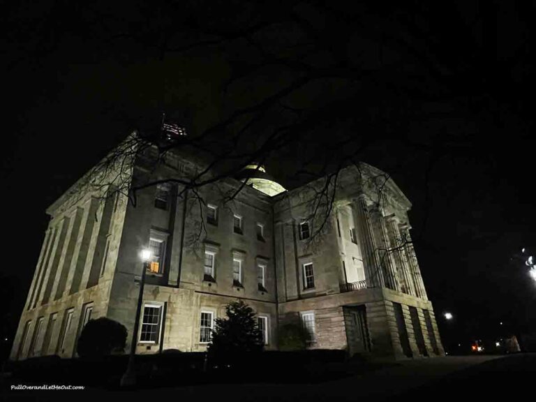 The NC capitol building at night