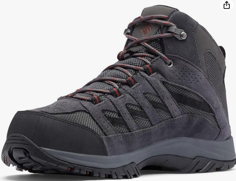 a gray waterproof hiking shoe