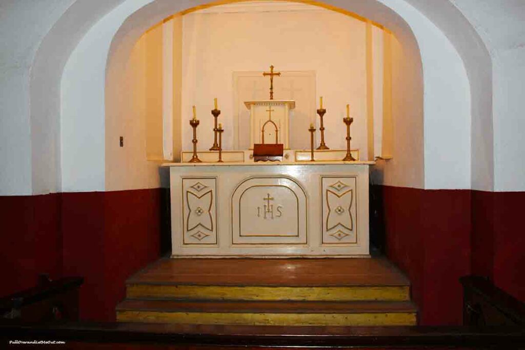 an altar in a chapel at Kilmainham Gaol