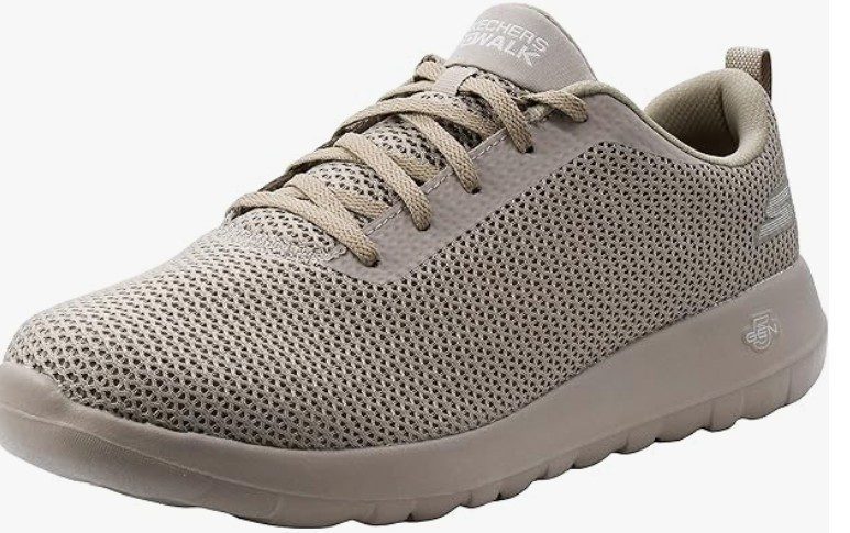 a tan pair of men's skechers go walk shoes