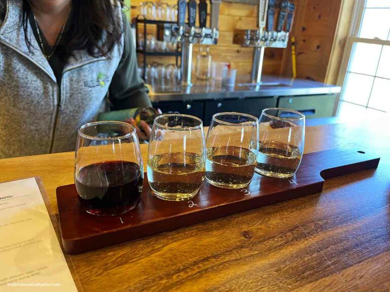 a flight of wine