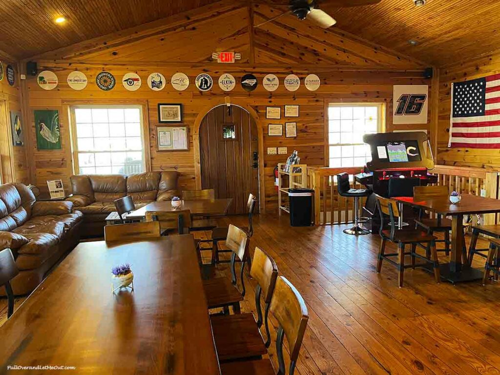 a small tasting room at a winery