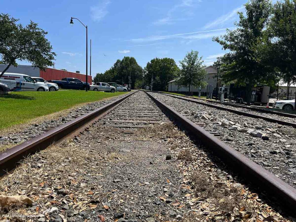railroad tracks in the center of Wendell
