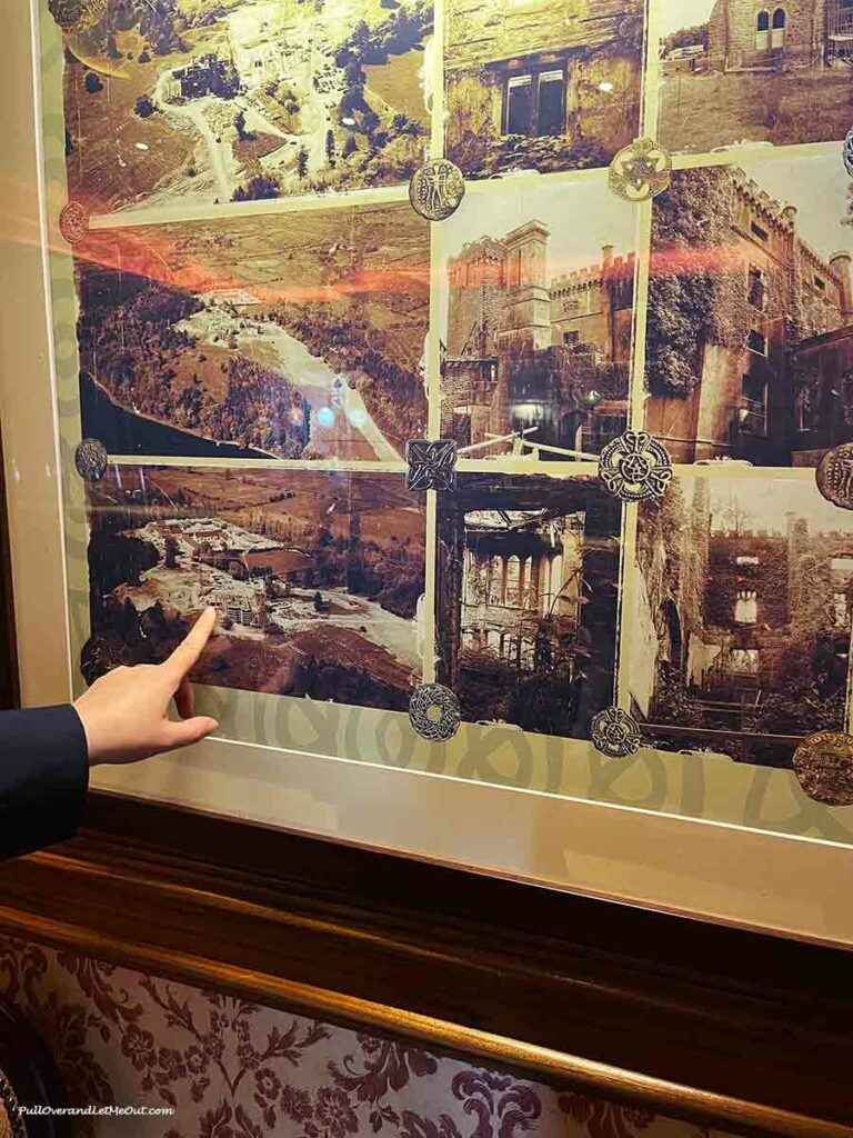 old pictures of a castle in a collage