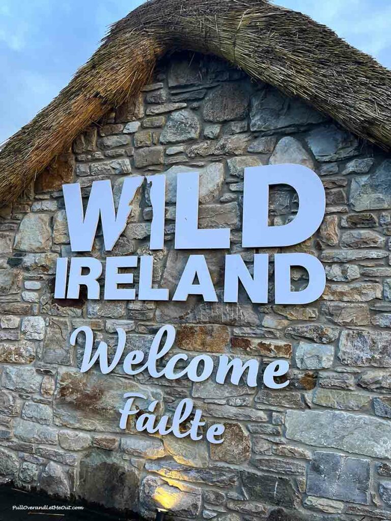 a stone sign at the entrance of Wild Ireland