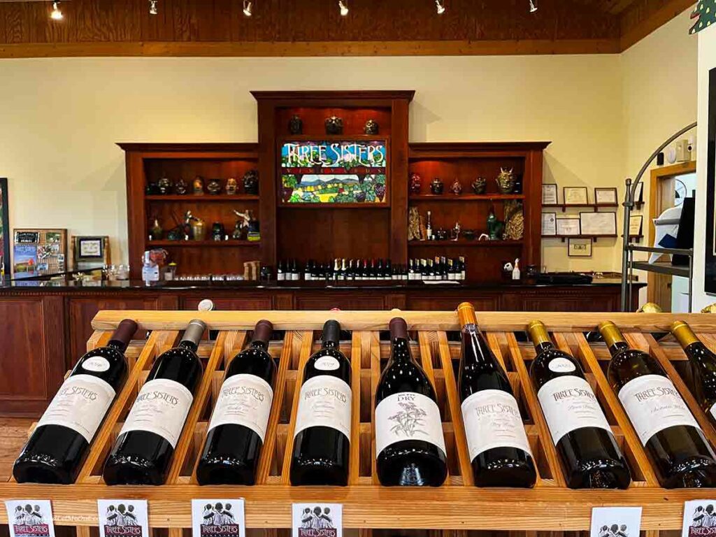 bottles of wine in a case