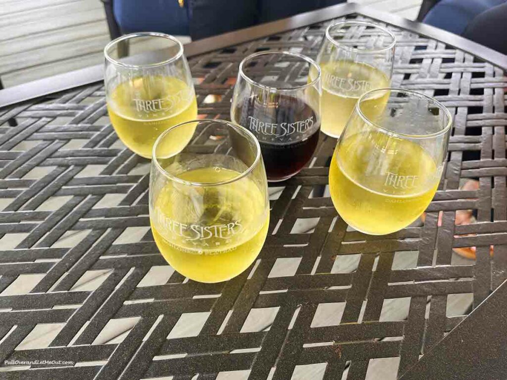 wine glasses on a table