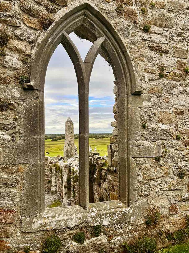 an ancient stone castle window in Ireland